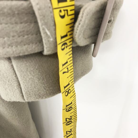 Manoush Anthropologie Gray Wool Coat Ruffle Neckline Size 2 - Picture 12 of 12